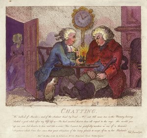 Conversando da viagem Hebridean de Boswell de Thomas Rowlandson