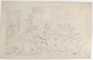 Infância: O Primeiro Tutor, de The Dance of Life, 1º de setembro de 1817., 1º de setembro de 1817. de Thomas Rowlandson
