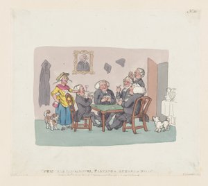 Acadêmicos de Natal Jogando Borracha no Whist, 1º de abril de 1803., 1º de abril de 1803. de Thomas Rowlandson