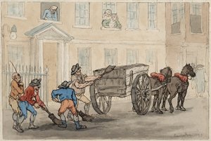 Coletando o solo noturno, pub. 1788 de Thomas Rowlandson