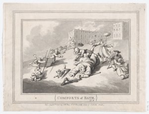 Comforts of Bath, Placa 12, 6 de Janeiro de 1798., 6 de Janeiro de 1798. de Thomas Rowlandson