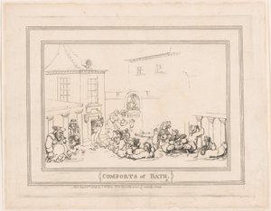 Os prazeres do banho, Placa 7 de Thomas Rowlandson
