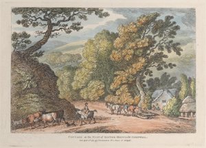 Casa de campo no sopé da Router Mountain Cornwall, de Views in Cornwall, abril..., 12 de abril de 1812. de Thomas Rowlandson