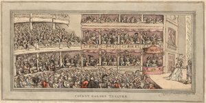 Covent Garden Theatre, pub. Henry Brookes, 1786 (gravura colorida à mão) de Thomas Rowlandson