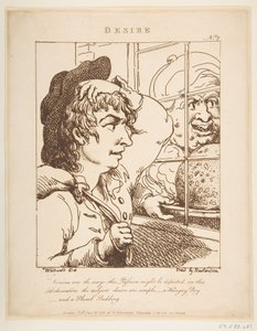 Desejo Le Brun Travested, ou Caricaturas das Paixões, 20 de janeiro de 1800. de Thomas Rowlandson