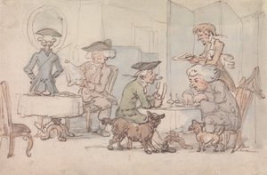 Clientes num restaurante clandestino de Thomas Rowlandson