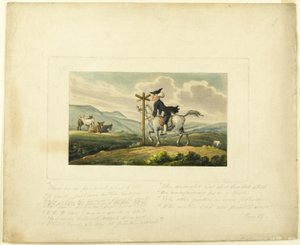 Doctor Syntax perdendo seu caminho, de The Tour of Doctor Syntax de Thomas Rowlandson