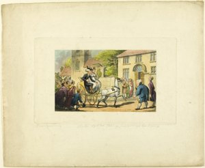 Doctor Syntax tomando posse de sua vida, de The Tour of Doctor Syntax de Thomas Rowlandson