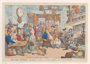 Doutor Sintaxe, no meio de uma disputa política quente e fumegante, Wishes to Whe..., 31 de agosto de 1813. de Thomas Rowlandson