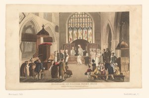 O Doutor Syntax celebra o casamento entre Dicky Bend e a sua noiva de Thomas Rowlandson