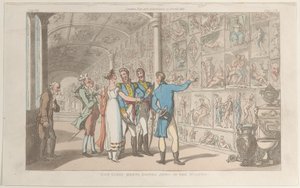 Don Luigi encontra Donna Anna no Museu, de Nápoles e da Campagna Felice: em..., 1 de junho de 1815. de Thomas Rowlandson