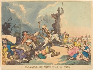 Queda do Monopólio em 1800 de Thomas Rowlandson