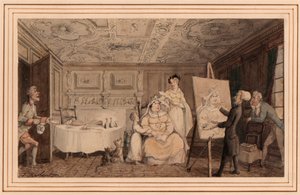 Dr. Syntax Pintar um Retrato de Thomas Rowlandson