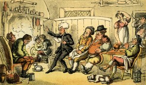 Dr. Sintaxe lendo sua turnê. de Thomas Rowlandson