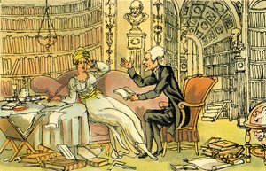 "Dr. Sintaxe com uma meia de beleza azul de Thomas Rowlandson