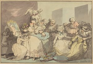 Vestindo-se para um aniversário, 1788. de Thomas Rowlandson