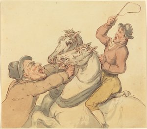 Tropeiros com um par de cavalos de criação de Thomas Rowlandson