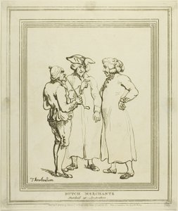Comerciantes holandeses esboçados em Amsterdã de Thomas Rowlandson