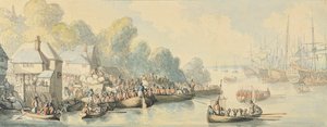 Embarque em Southampton em 20 de junho, após a ação de Lord Howe - Versão B, c.1794 (com caneta e tinta sobre grafite em papel de capa) de Thomas Rowlandson