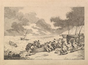 Embarcando de Brighthelmstone a Diepp [e] de Imitações de desenhos modernos, 1787. de Thomas Rowlandson