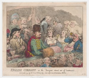 Curiosidade Inglesa ou The Foreigner Stared Out of Semblante, 1º de janeiro de 1794., 1º de janeiro de 1794. de Thomas Rowlandson