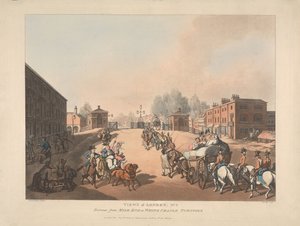 Entrada pela Mile End ou pela White Chapel Turnpike (n.º 5) de Thomas Rowlandson