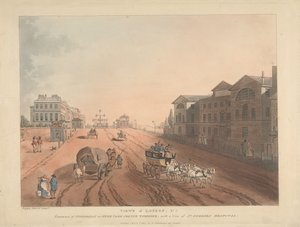 Entrada da Piccadilly ou da Hyde Park Corner Turnpike (n.º 1) de Thomas Rowlandson