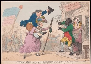 Todo homem tem seu Hobby Horse, pub. 1784 (gravura colorida à mão) de Thomas Rowlandson