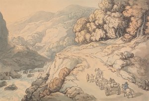 Cascatas do rio Conwy, Norte de Gales de Thomas Rowlandson