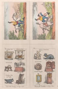 Mobília da moda em Hogs Norton, Mathematical Horsemanship, 1809., 1809 de Thomas Rowlandson