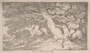 Caça à raposa: Como torcer o pescoço [de «Conselhos aos Desportistas»] de Thomas Rowlandson