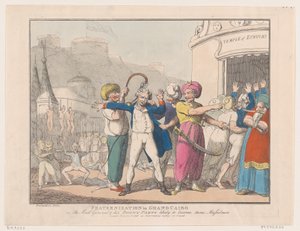 Confraternização no Grand Cairo, ou The Mad General & his Bonny Party Provavelmente ..., 9 de outubro de 1798. de Thomas Rowlandson