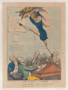 Da mesa ao trono, um novo passo rápido de Joseph Bonaparte the Bass By M..., 18 de agosto de 1808. de Thomas Rowlandson