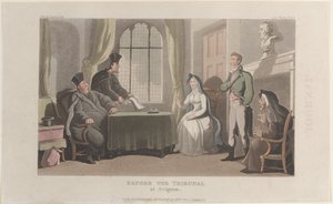 Frontispício: Diante do Tribunal de Avignon, do Journal of Sentimental Travels in the ..., 1821. de Thomas Rowlandson
