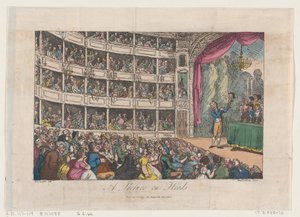 Frontispício, de A Lecture on Heads por George Alexander Stevens, abril de 1808., abril de 1808. de Thomas Rowlandson