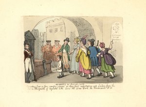Cavalheiro acompanhando primos do campo em sua primeira viagem a Londo de Thomas Rowlandson