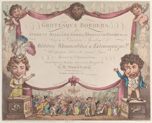 Bordas grotescas para telas, salas de bilhar, camarins, etc., 1799-1800., 1799-1800. de Thomas Rowlandson