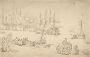 Cena do porto de Thomas Rowlandson
