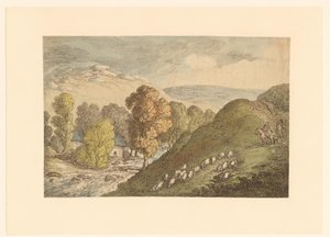 Paisagem montanhosa com ovelhas de Thomas Rowlandson