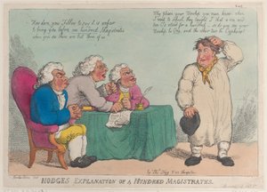 Explanation of a Hundred Magistrates de Hodge, 1 de março de 1815., 1 de março de 1815. de Thomas Rowlandson