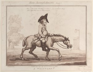 Realizações de cavalos, Esboço 3: A Whistler !!, 1 de agosto de 1799., 1 de agosto de 1799. de Thomas Rowlandson
