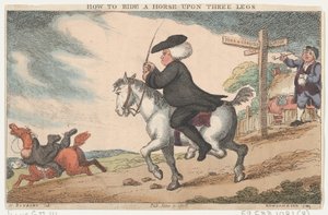 Como montar um cavalo sobre três pernas, 11 de junho de 1808., 11 de junho de 1808. de Thomas Rowlandson