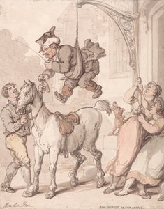 Como dar um salto com o cavalo na sela de Thomas Rowlandson