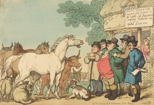Insurable Cattle, publicado em 1809. de Thomas Rowlandson