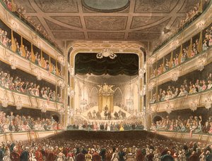 Interior do Covent Garden Theatre, Londres, 1808 de Thomas Rowlandson