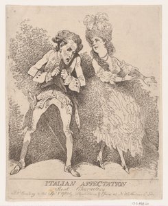 Afectação italiana, personagens reais, 1 de setembro de 1780., 1 de setembro de 1780. de Thomas Rowlandson