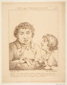 Alegria com tranquilidade Le Brun Travested, ou Caricaturas das Paixões, 21 de janeiro de 1800. de Thomas Rowlandson