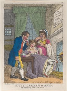Kitty Careless in Quod or Waiting for Jew Bail, 28 de março de 1811., 28 de março de 1811. de Thomas Rowlandson