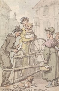 Facas ou tesouras para afiar de Thomas Rowlandson
