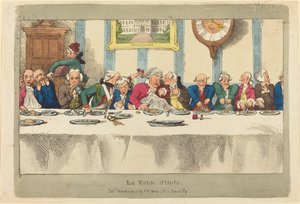 A mesa de hotel de Thomas Rowlandson